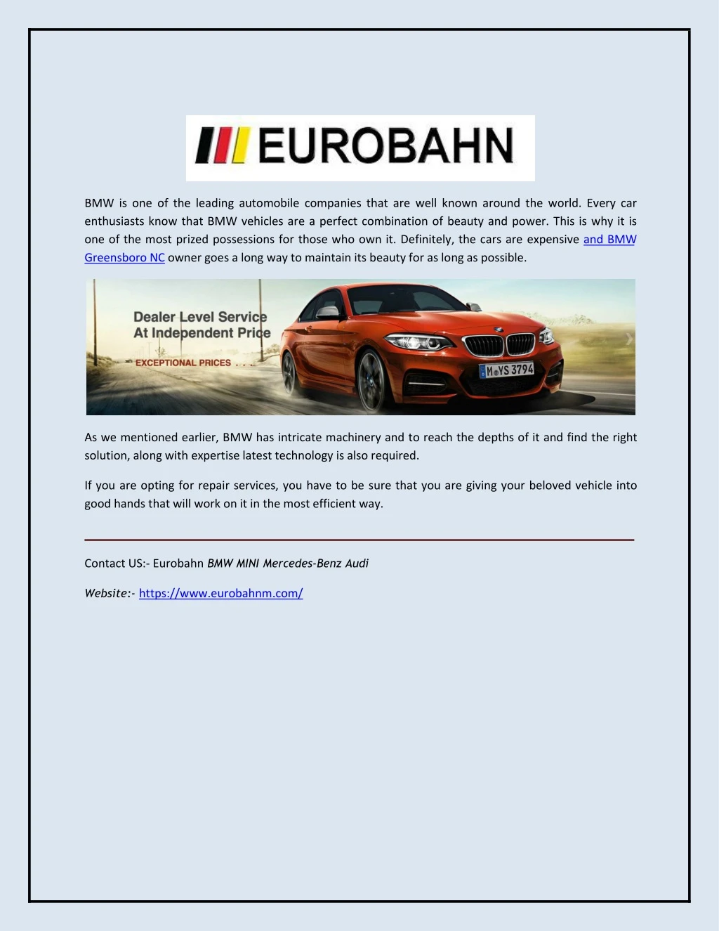 bmw is one of the leading automobile companies