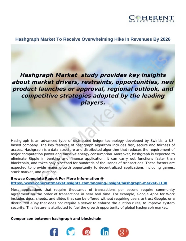 Hashgraph Market To Receive Overwhelming Hike In Revenues By 2026