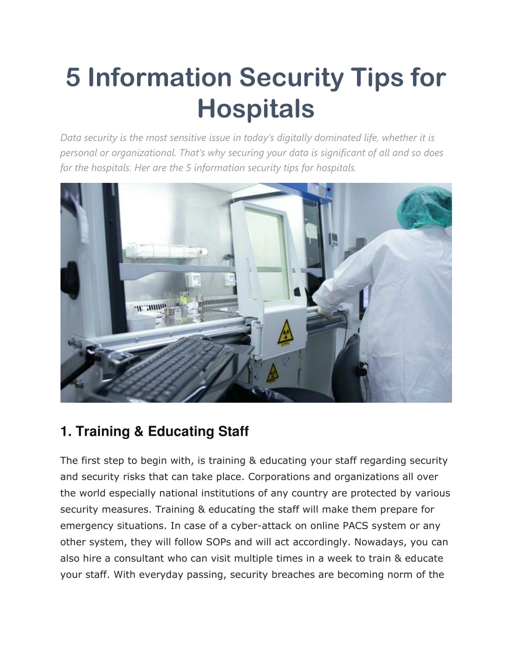 5 information security tips for hospitals