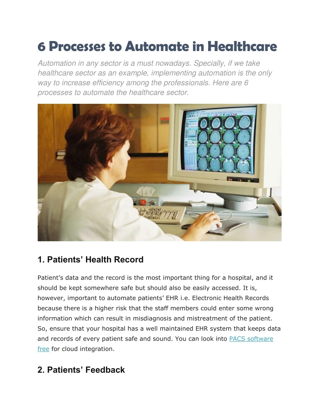 6 processes to automate in healthcare