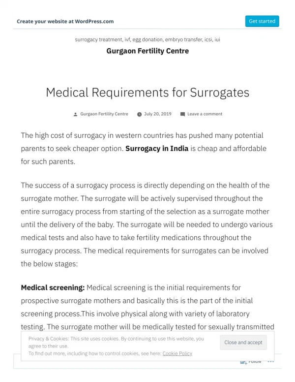 Medical Requirements for Surrogates