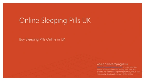Buy online sleeping pills UK- onlinesleepingpilluk.com