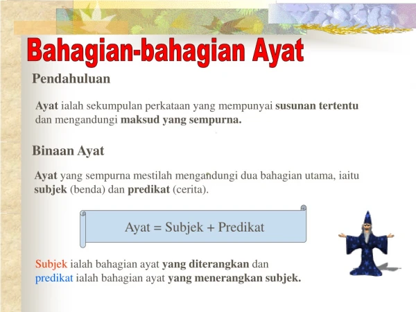 bahagian bahagian ayat