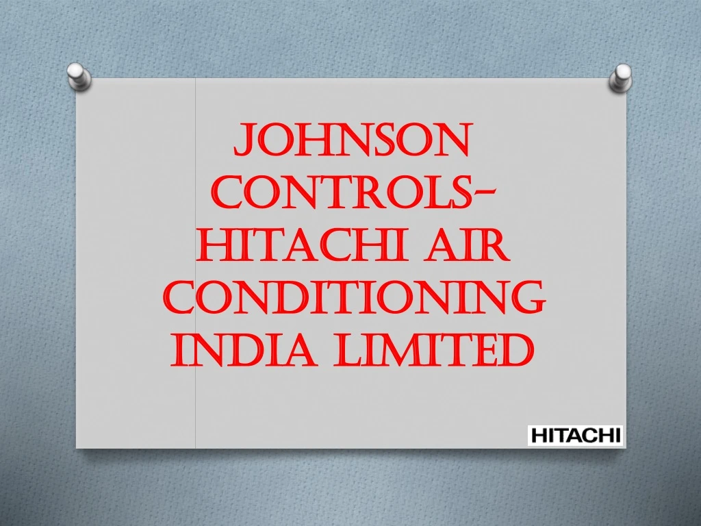 johnson controls hitachi air conditioning india limited