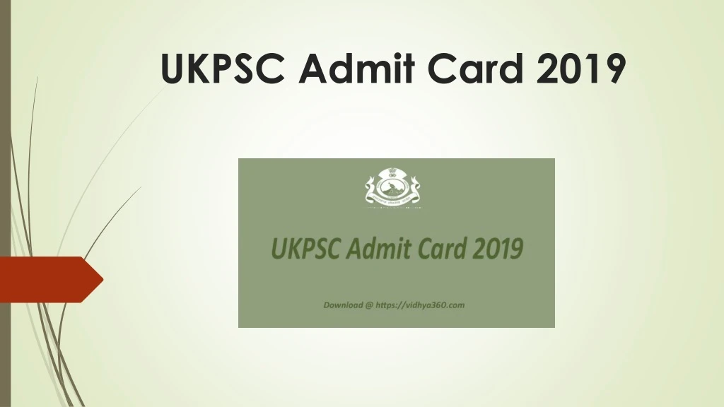 ukpsc admit card 2019