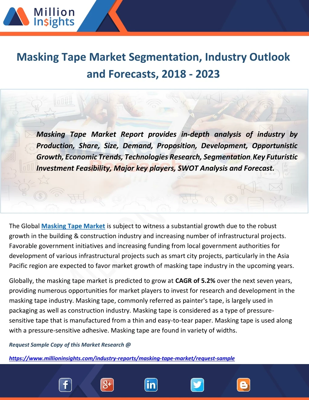 masking tape market segmentation industry outlook