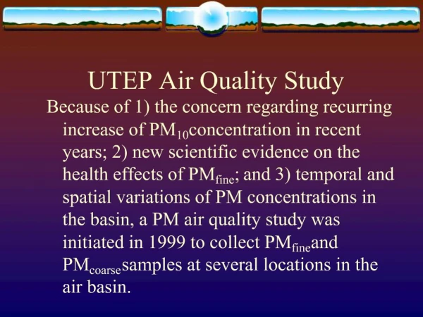 UTEP Air Quality Study