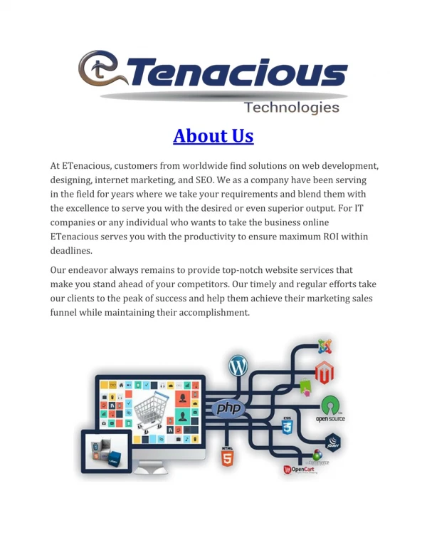 Service of E-Tenacious Company