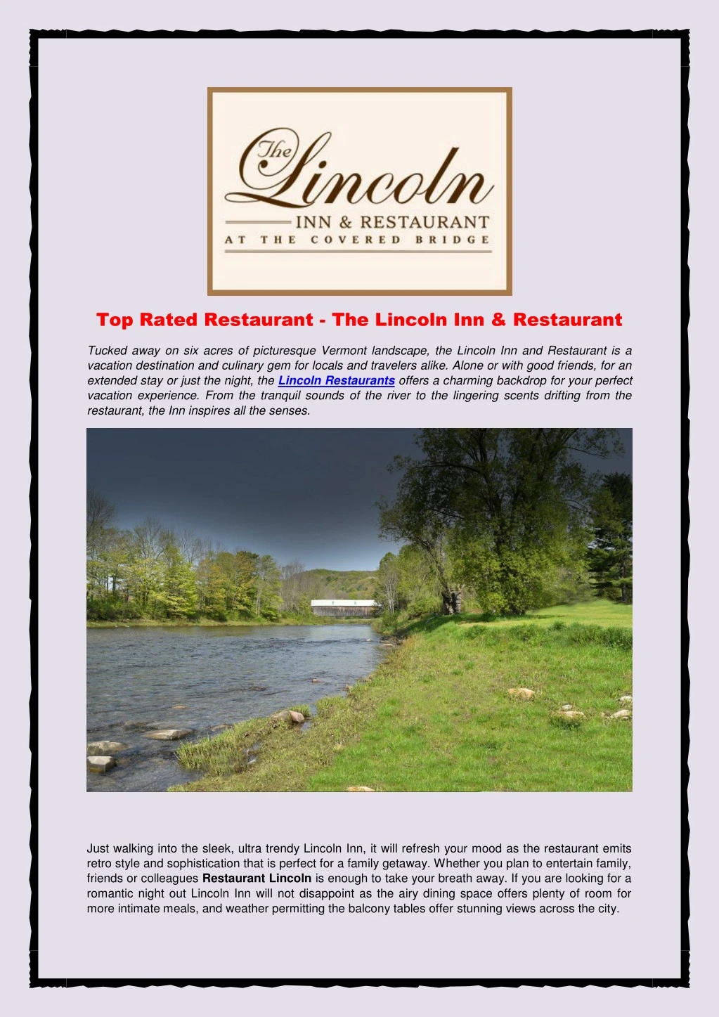 top rated restaurant the lincoln inn restaurant