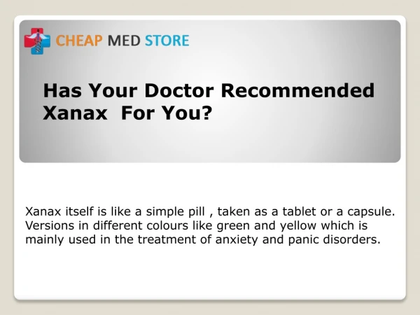 Buy Xanax Online At Highly Competitive Price