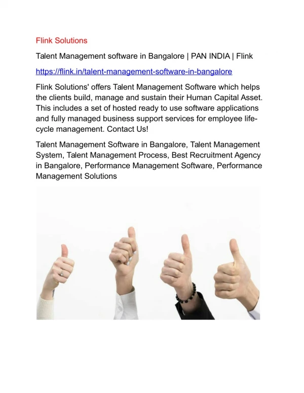 Talent Management software in Bangalore