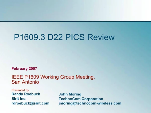 P1609.3 D22 PICS Review