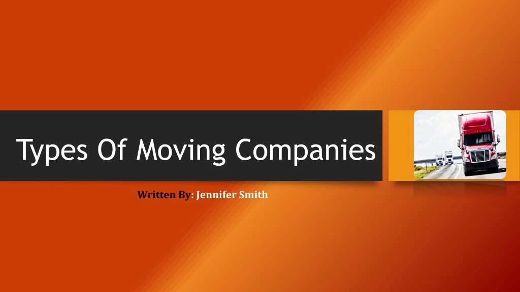 types of moving companies