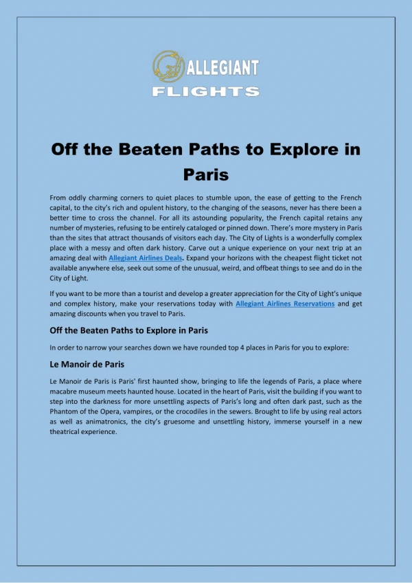 Off the Beaten Paths to Explore in Paris