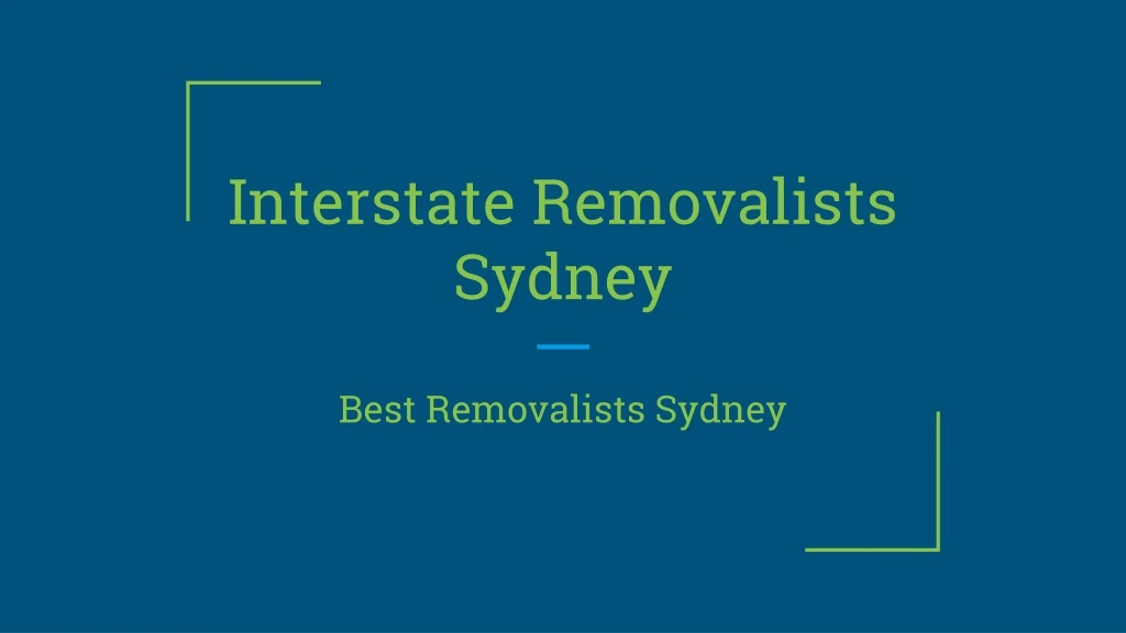 interstate removalists sydney