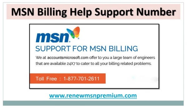 MSN Billing Help Support Number