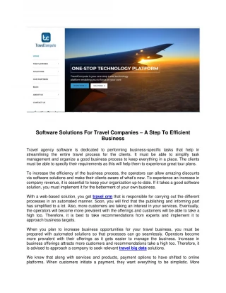 Travel CRM - Software Solutions For Travel Agencies - slide 1