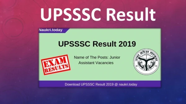 UPSSSC Result 2019 For Junior Assistant Exam | Check UPSSSC Cut Off