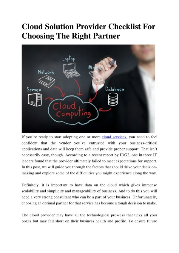 Cloud Managed And Consulting Services