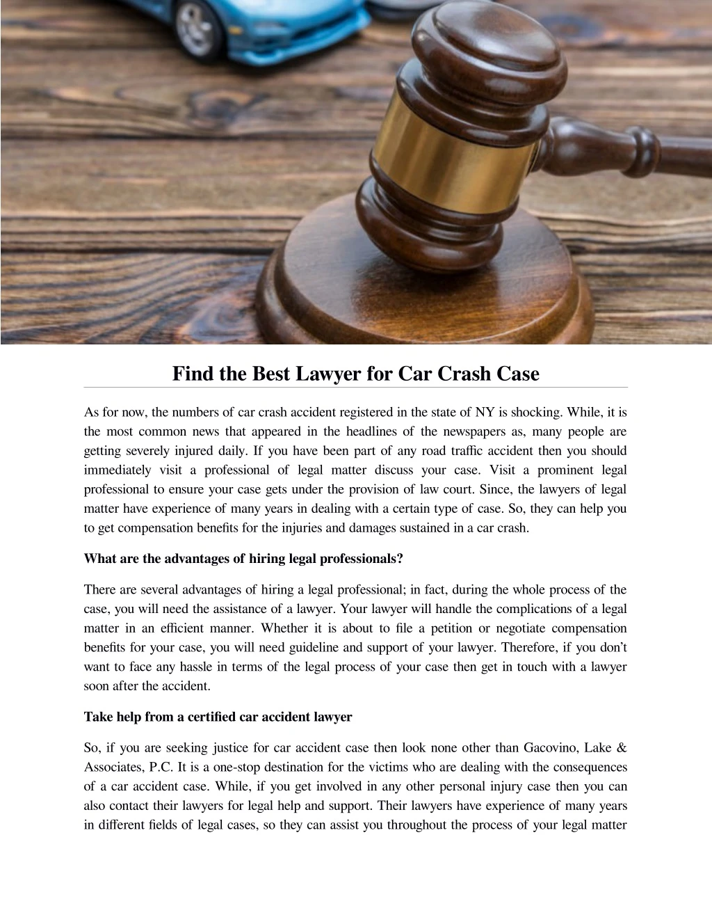 find the best lawyer for car crash case