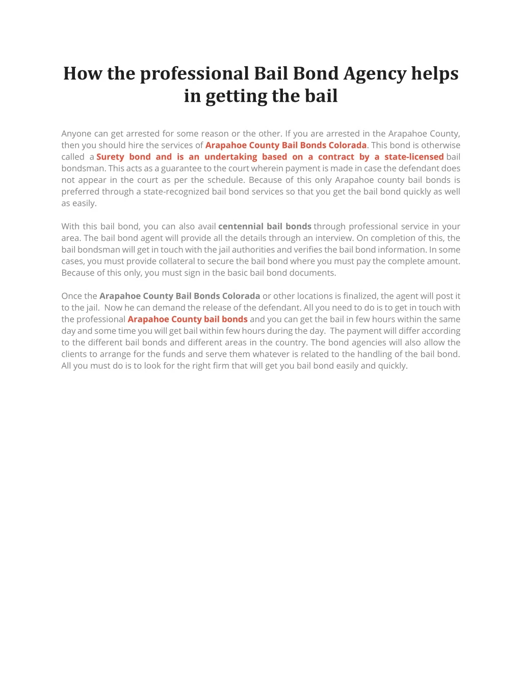 how the professional bail bond agency helps