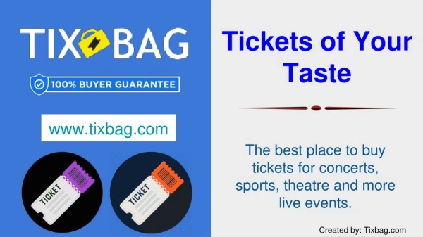 Online Ticket Selling Platform TixBag
