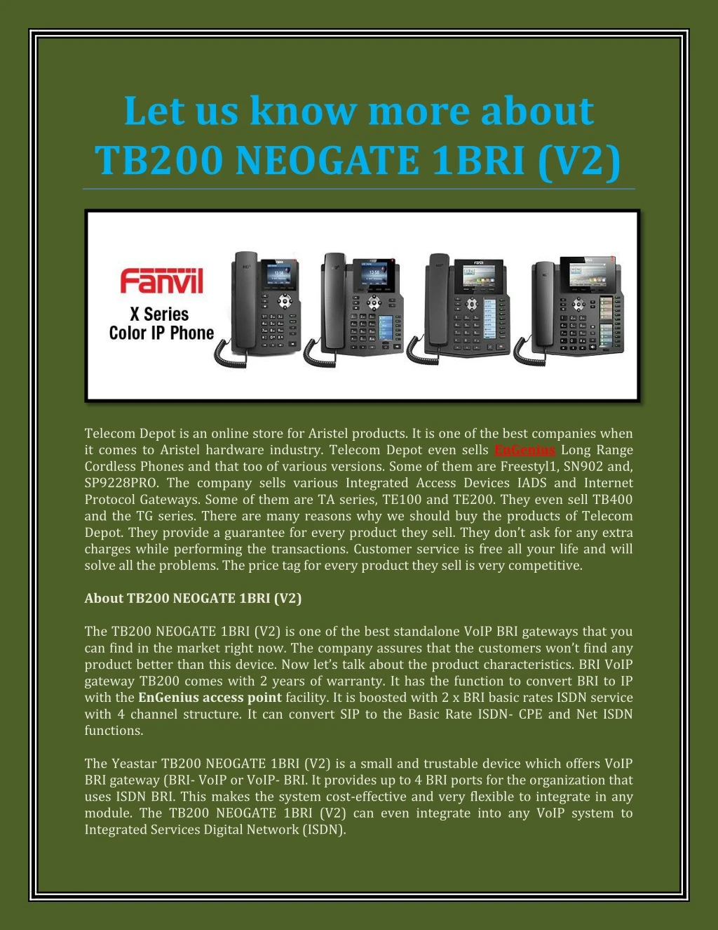 let us know more about tb200 neogate 1bri v2