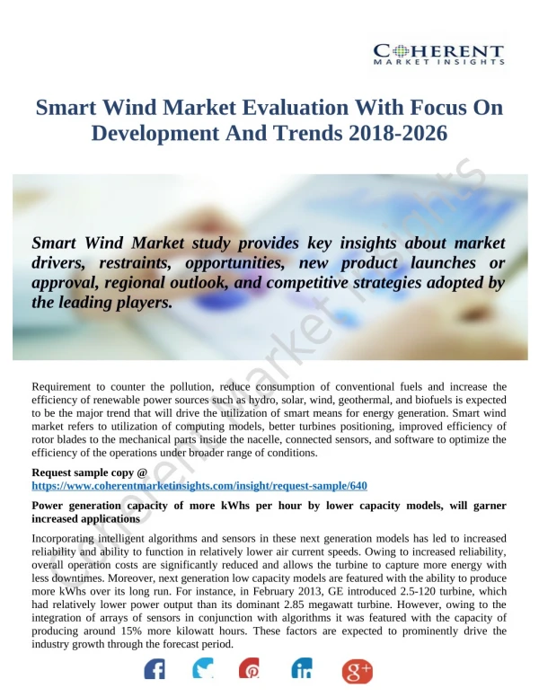 Smart Wind Market Comprehensive Analysis on Upcoming Opportunities