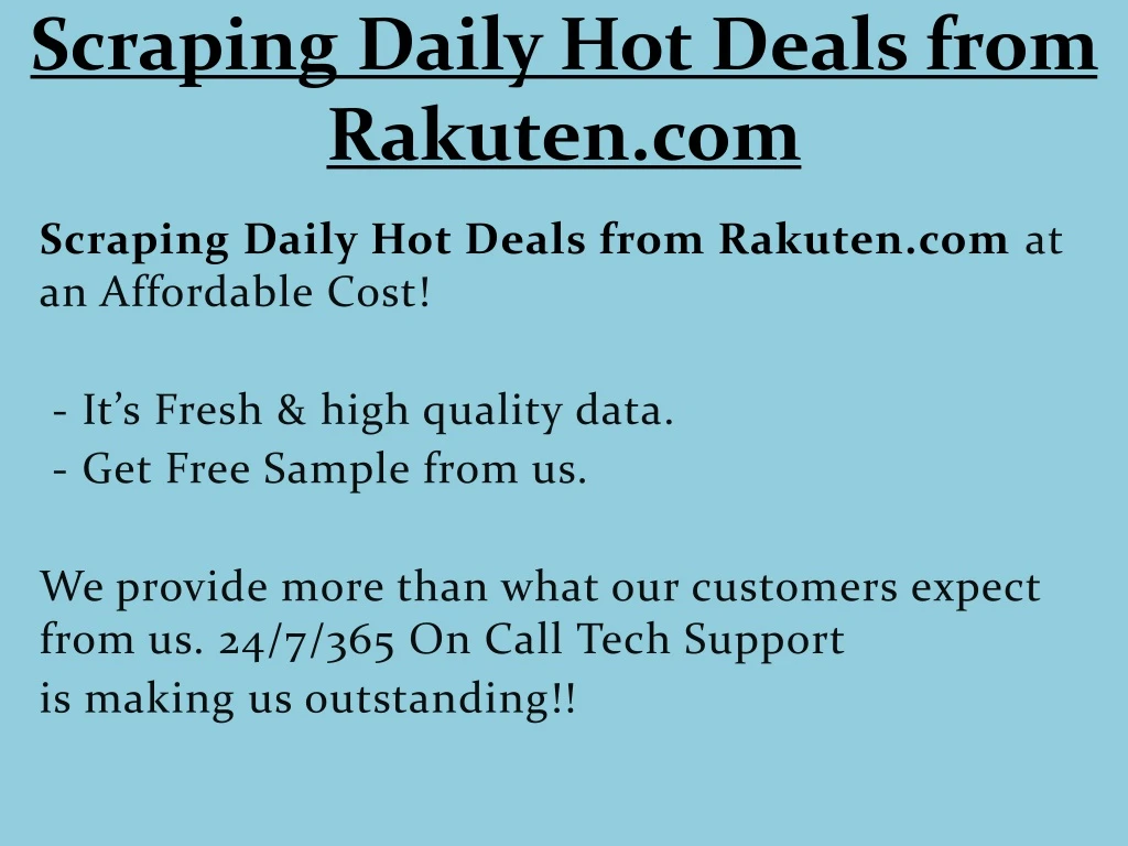 scraping daily hot deals from rakuten com