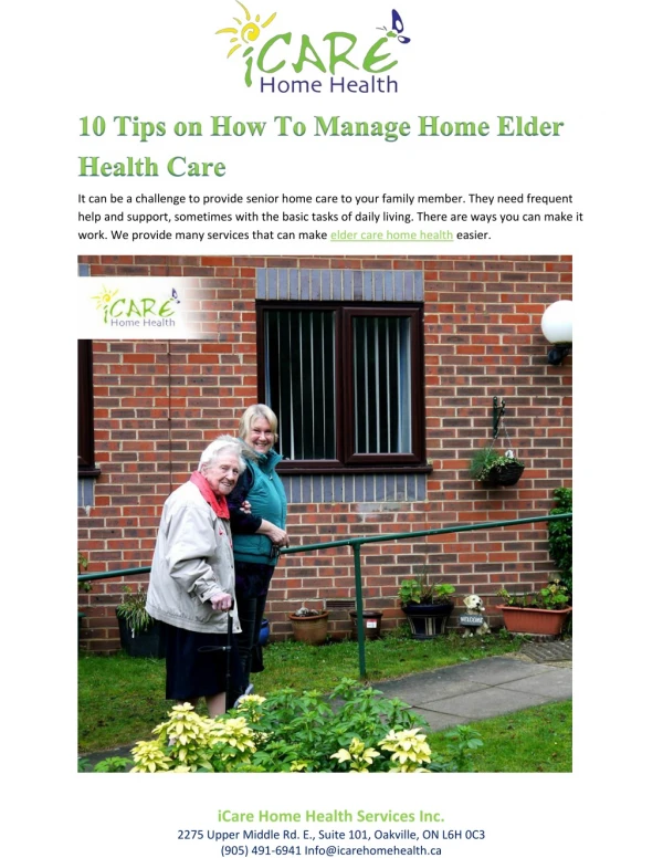 10 Tips on How To Manage Home Elder Health Care