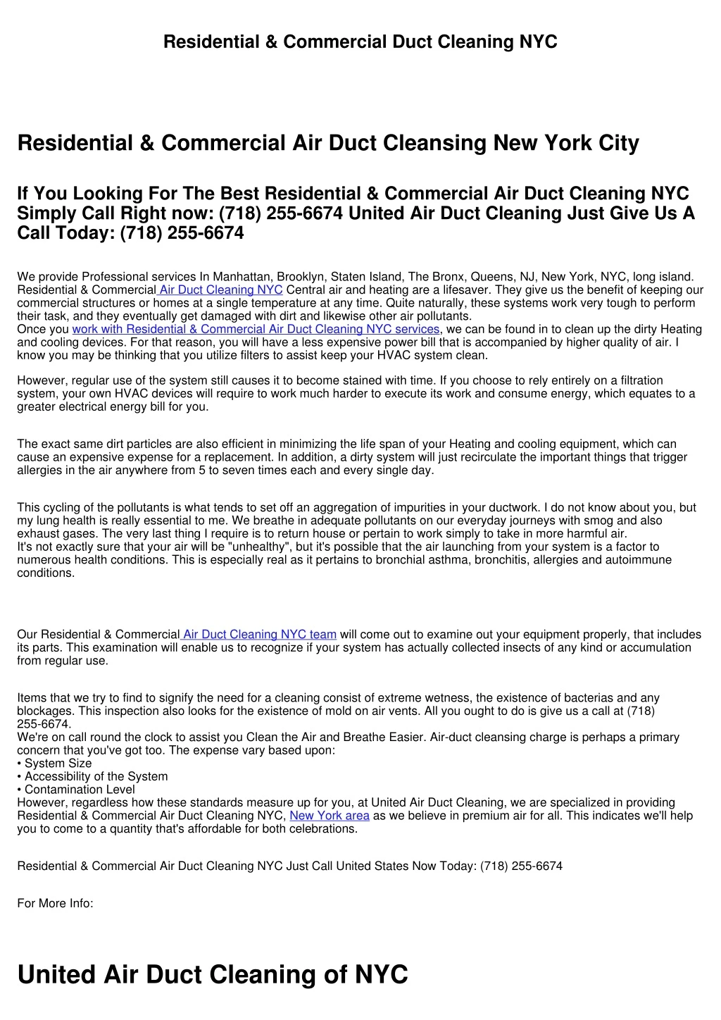residential commercial duct cleaning nyc