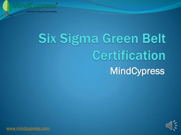 Six Sigma Green Belt Certification (MindCypress)How to get certificate