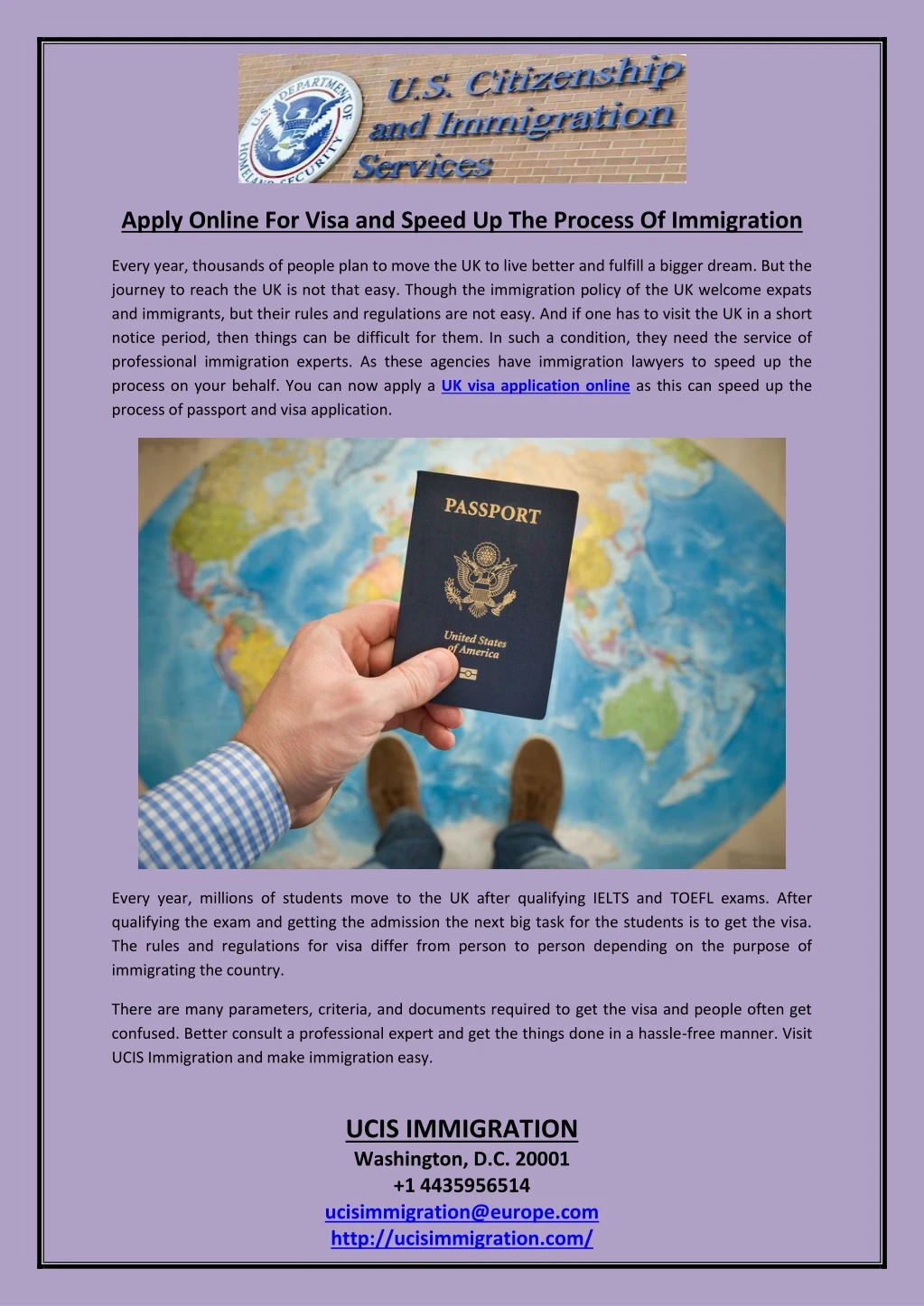 apply online for visa and speed up the process