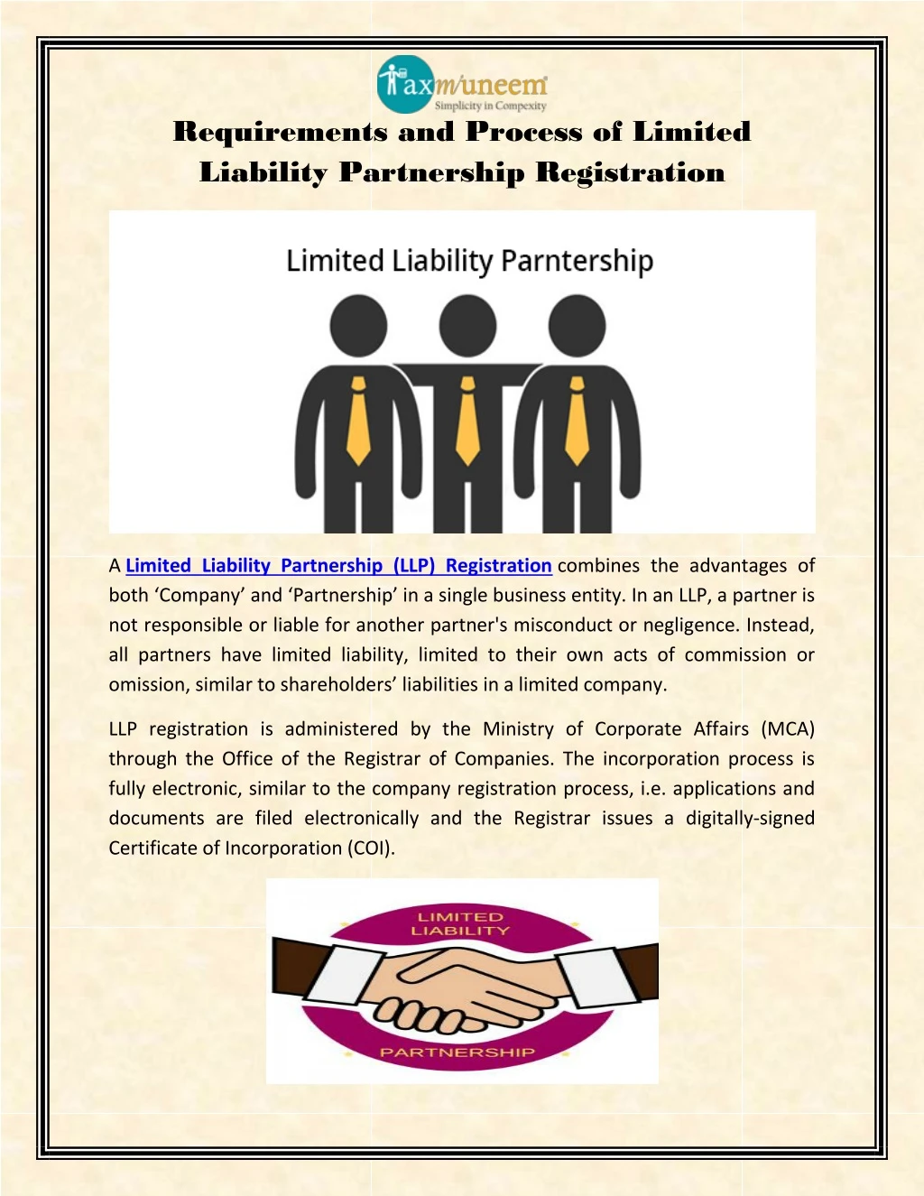 requirements and process of limited liability