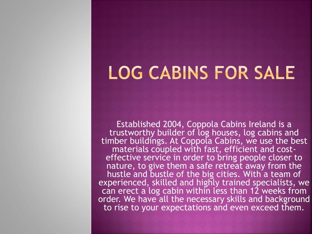 log cabins for sale