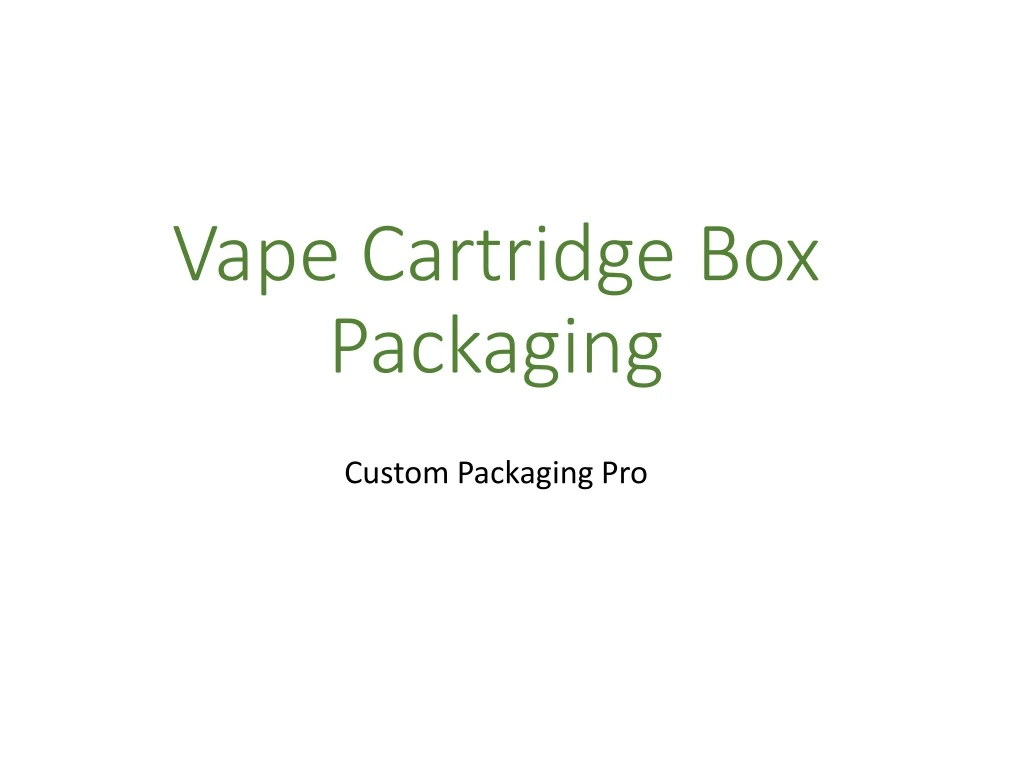 vape cartridge box packaging