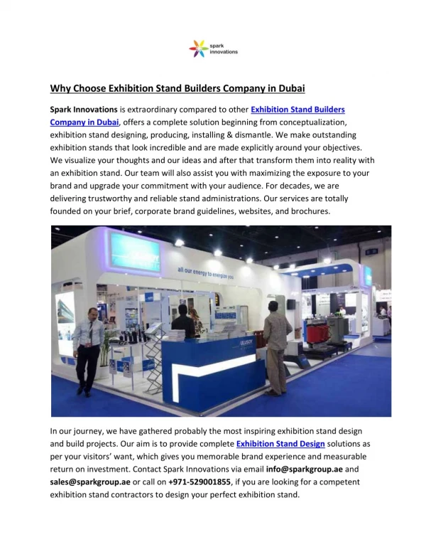 Why Choose Exhibition Stand Builders Company in Dubai