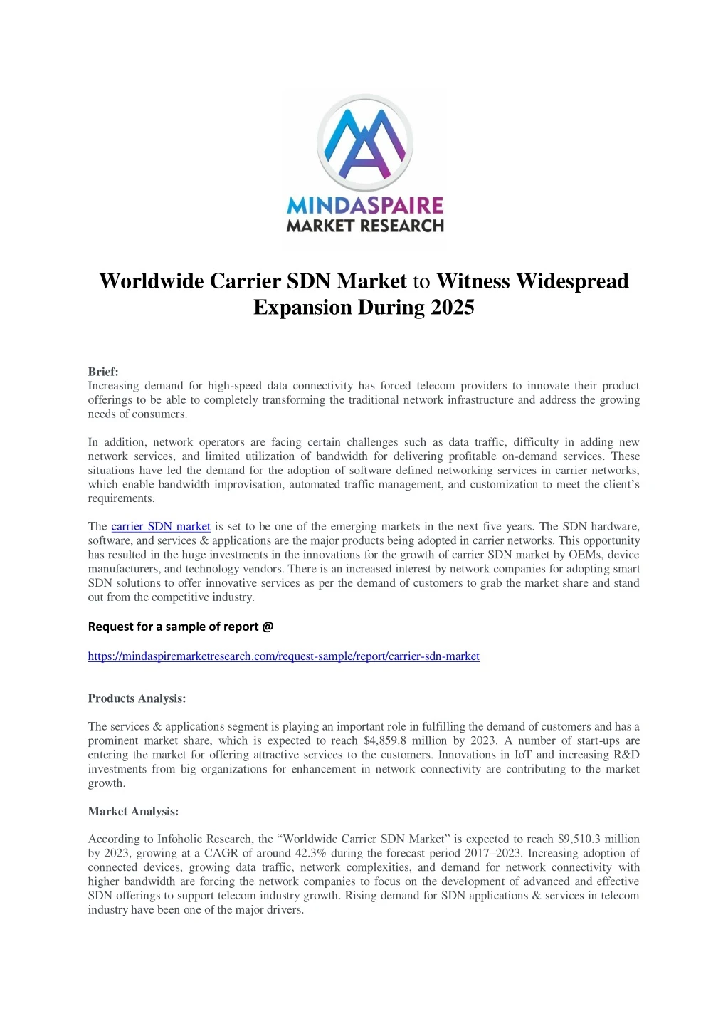 worldwide carrier sdn market to witness