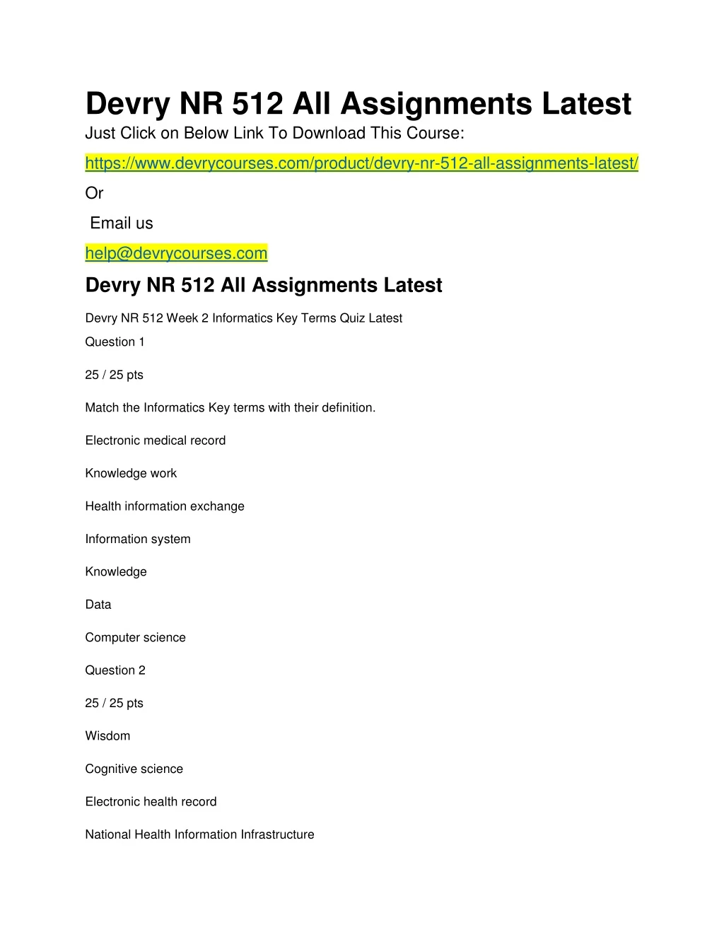 devry nr 512 all assignments latest just click