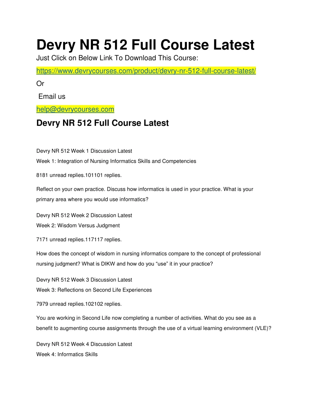 devry nr 512 full course latest just click