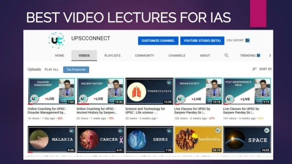 Video Lectures for UPSC |UPSCCONNECT