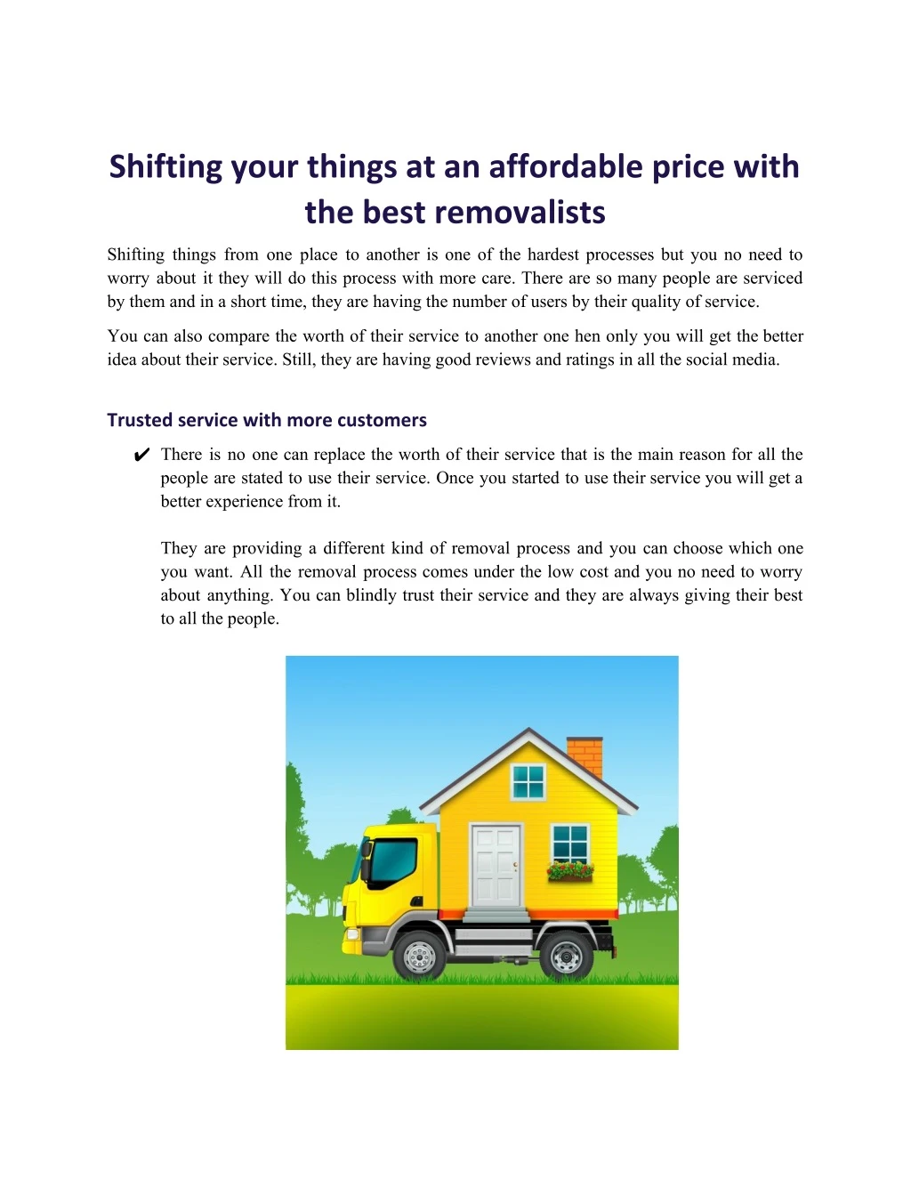 shifting your things at an affordable price with