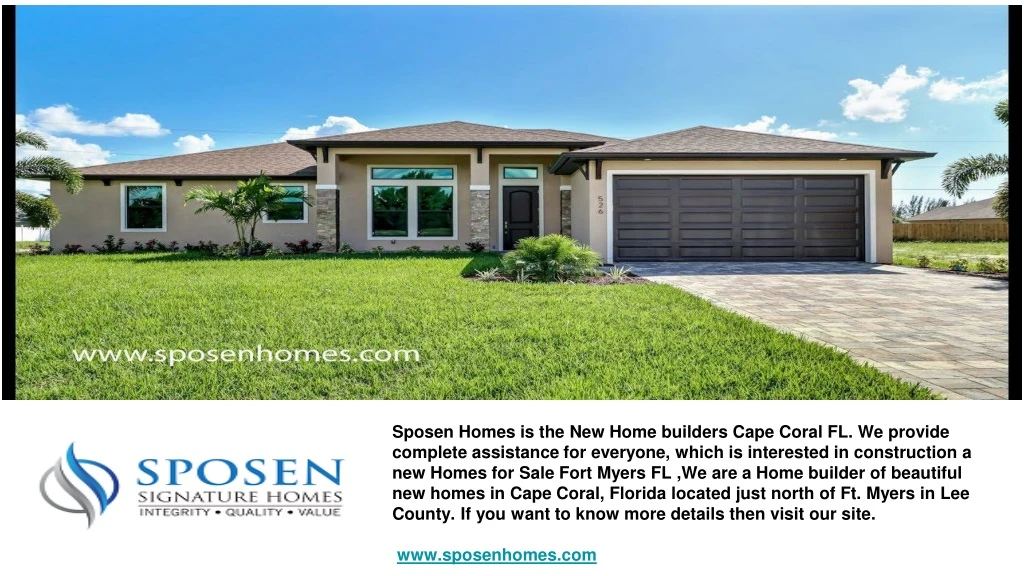 sposen homes is the new home builders cape coral