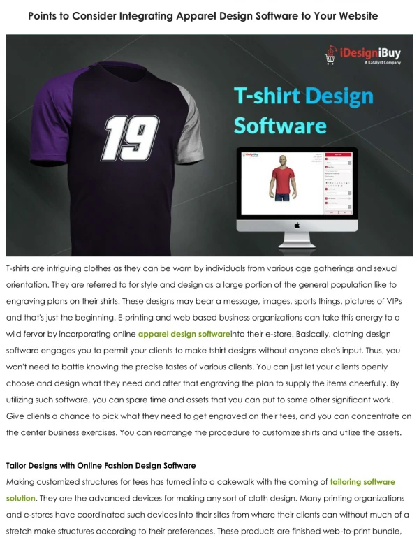 Points to Consider Integrating Apparel Design Software to Your Website