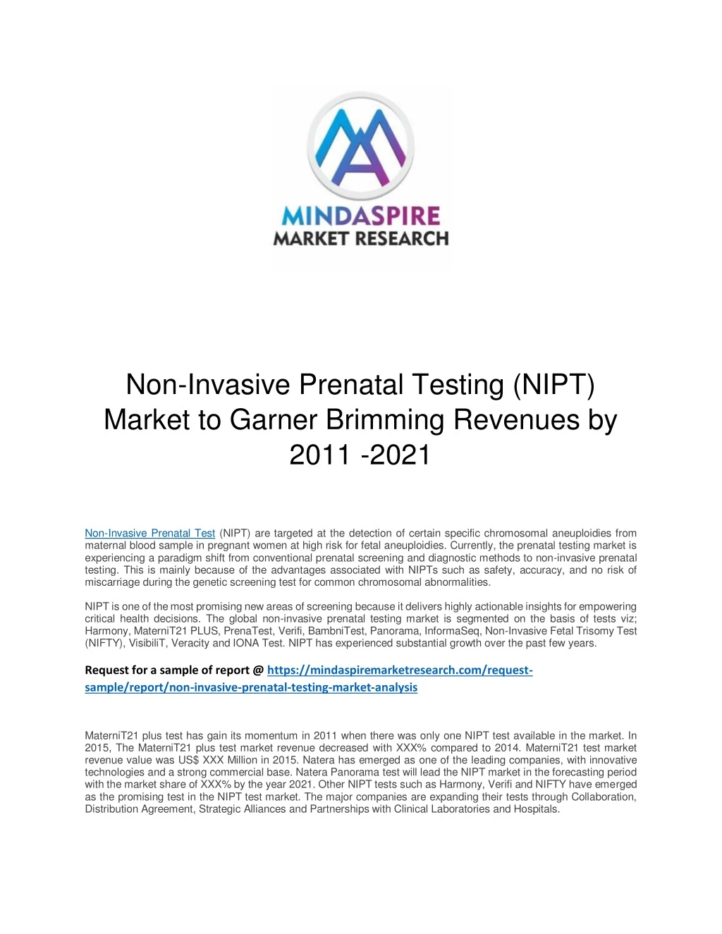 non invasive prenatal testing nipt market