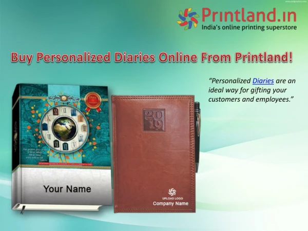 Buy Personalized Diaries Online From Printland | Promotional Diaries