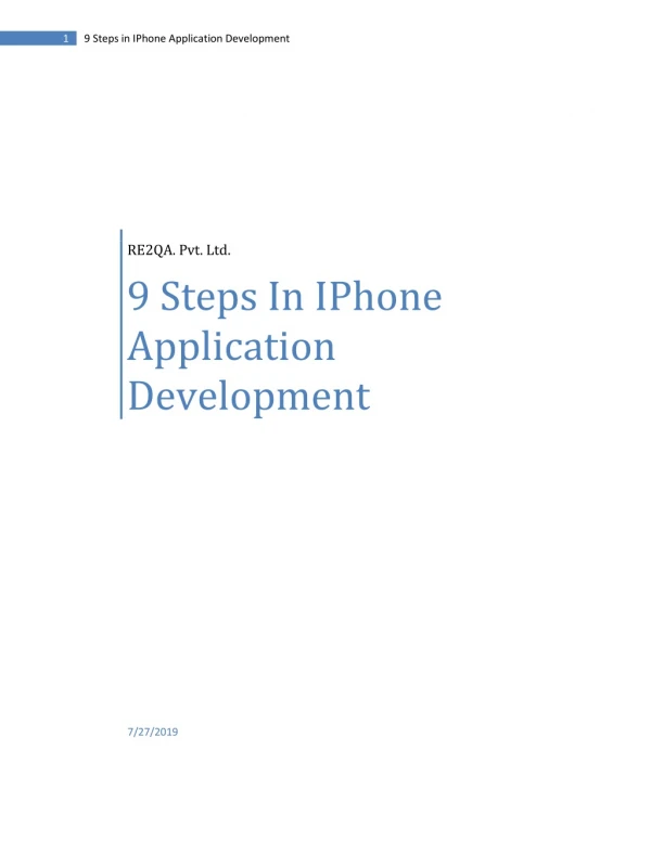 9 Steps In IPhone Application Development