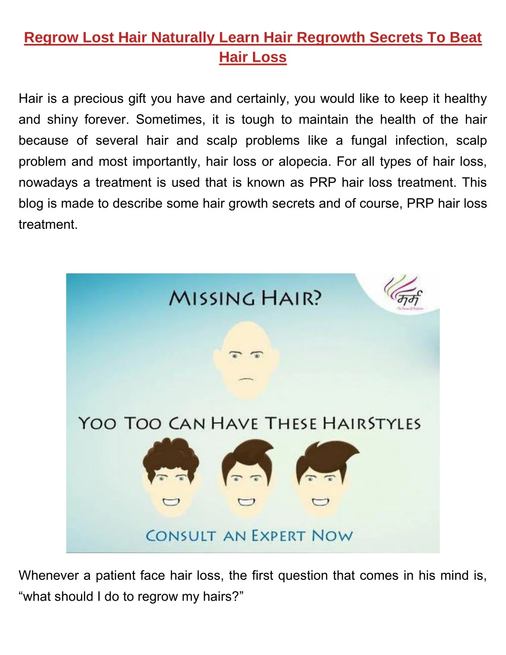 regrow lost hair naturally learn hair regrowth