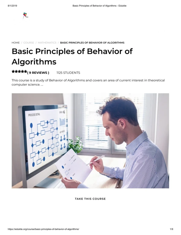 Basic Principles of Behavior of Algorithms - Edukite