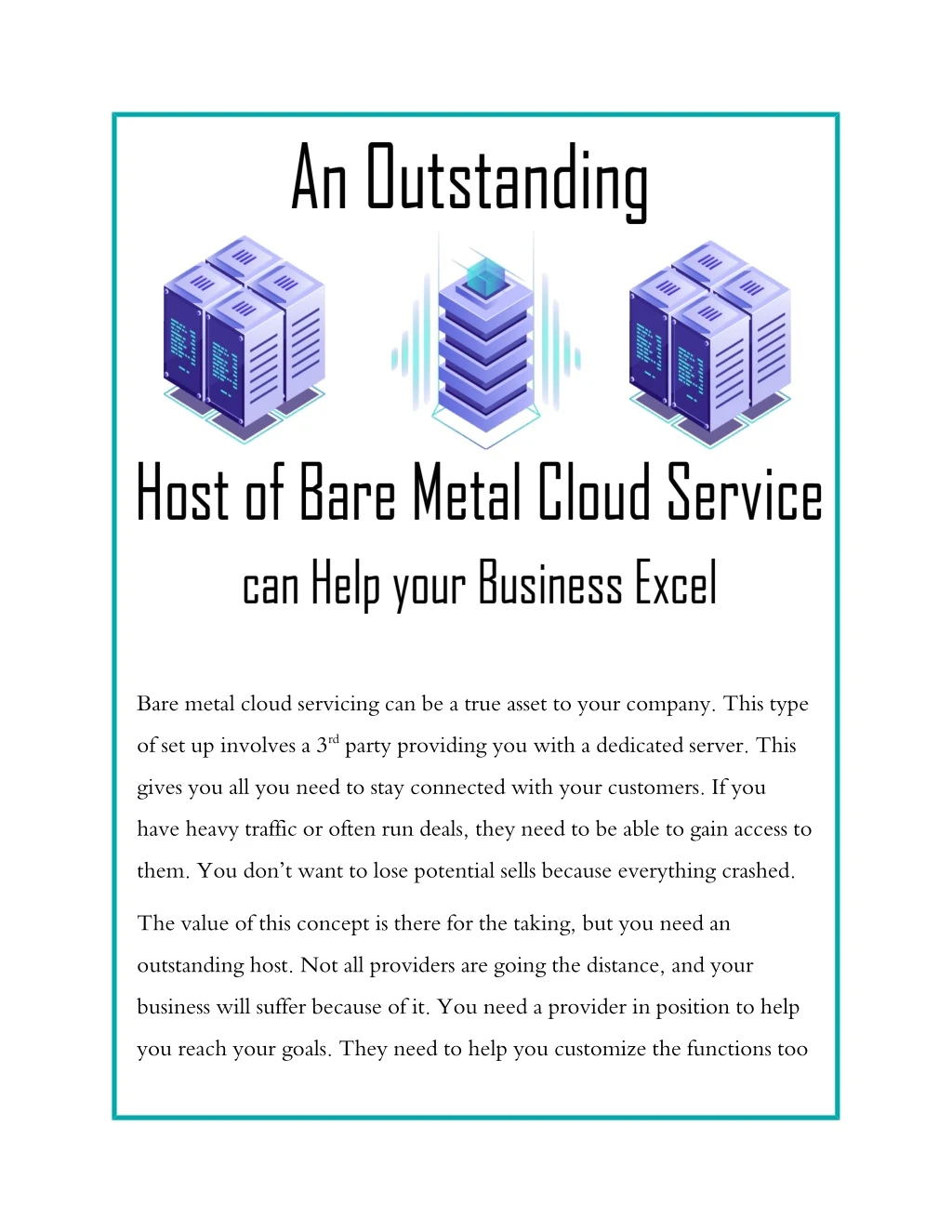 bare metal cloud servicing can be a true asset
